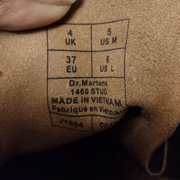 Dr. Martens 1460 Stud Leather Black Rolled Vintage Smooth Boots - Picture 9 of 11